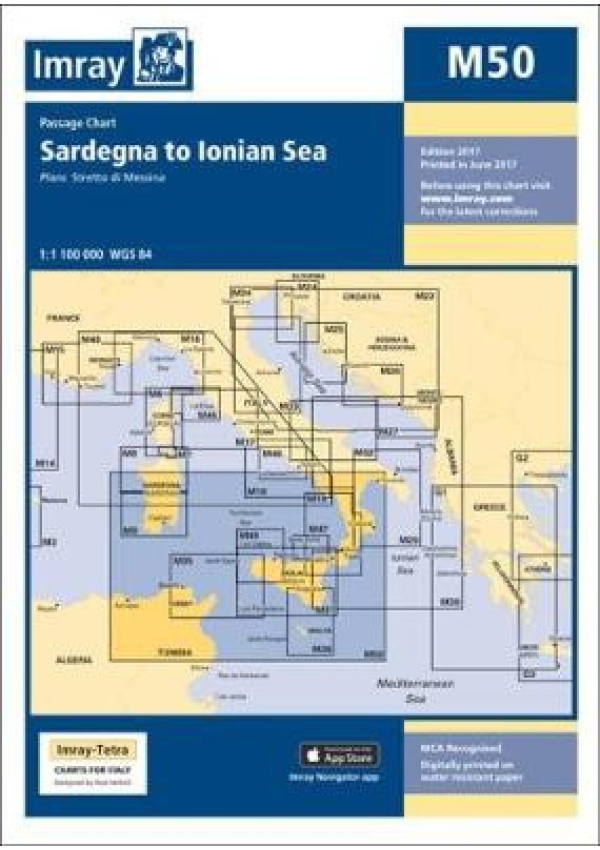 Imray Chart M50, Sardegna to Ionian Sea
