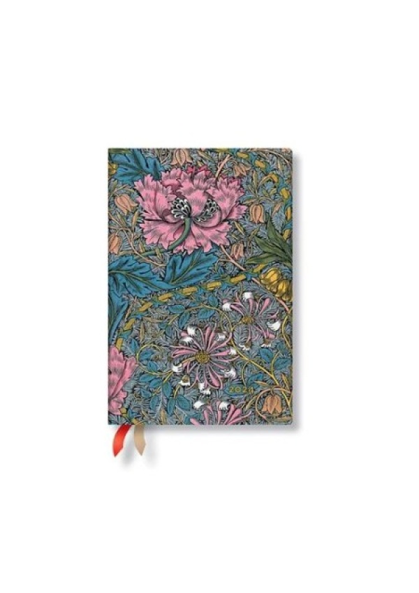 Morris Pink Honeysuckle (William Morris) Mini 12-month Day-at-a-Time Dayplanner 2024