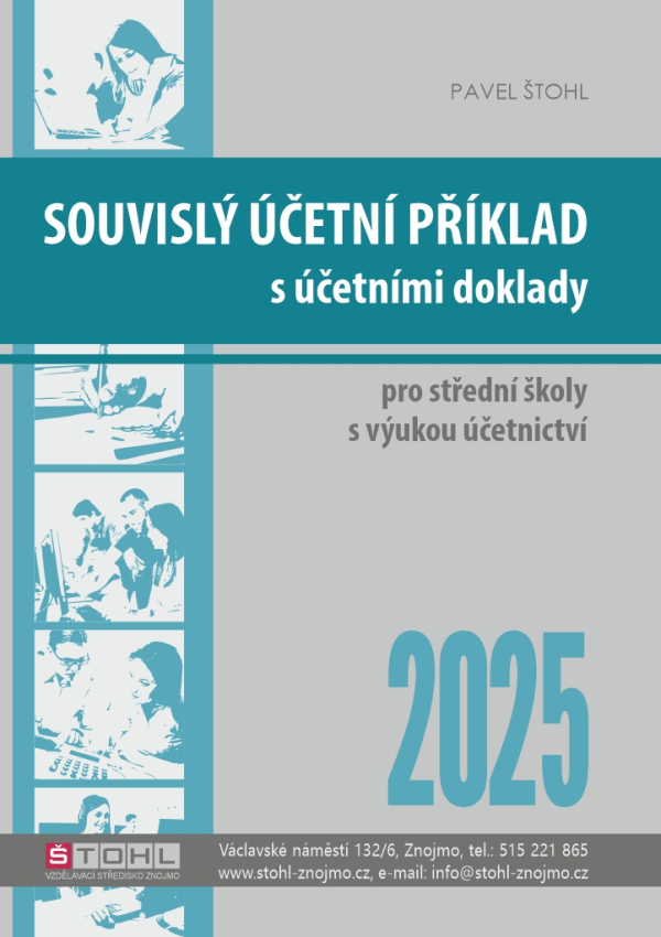 Souvislý účetní příklad s účetními doklady 2025