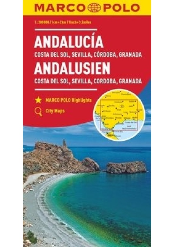 Andalusia, Costa Del Sol, Seville, Cordoba, Granada Marco Polo Map