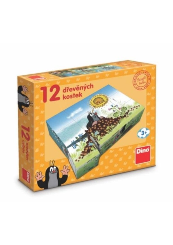Krtkův rok - Dřevěné kostky 12 ks Dino Toys s.r.o.