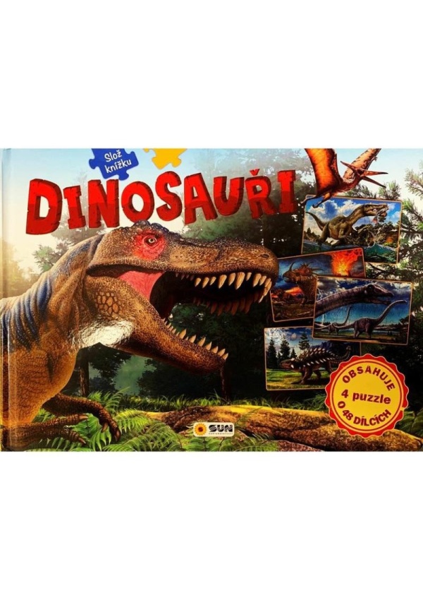 Dinosauři - Slož si knížku (4 puzzle o 48 dílcích) NAKLADATELSTVÍ SUN s.r.o.
