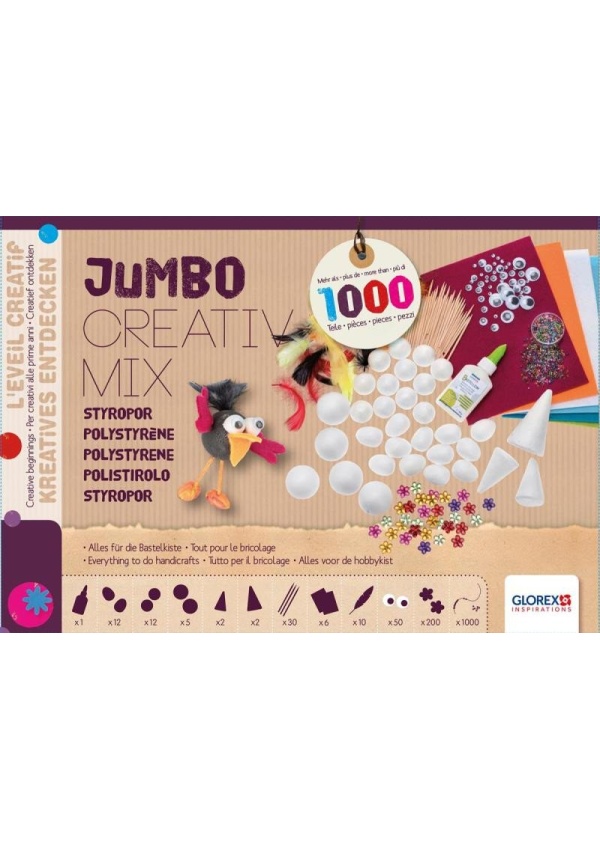 Glorex Jumbo kreativní sada - polystyren 1000 ks Pražská obchodní společnost, spol. s r.o.