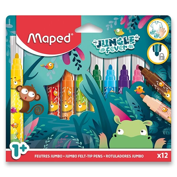 Fixy Maped Jumbo Jungle Fever 12 barev Maped