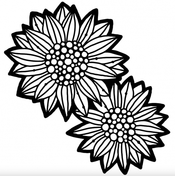 Šablona TCW 6aquot;x6aquot; (15,2x15,2 cm) - Wild Sunflowers Aladine