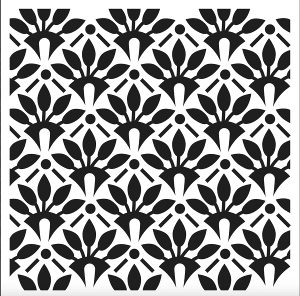 Šablona TCW 6aquot;x6aquot; (15,2x15,2 cm) - Leafy Fans Aladine