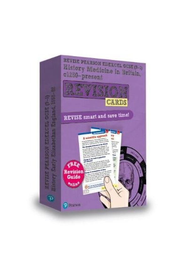 Pearson REVISE Edexcel GCSE History Medicine in Britain Revision Cards (with free online Revision Guide and Workbook): For 2024 and 2025 exams (Revise