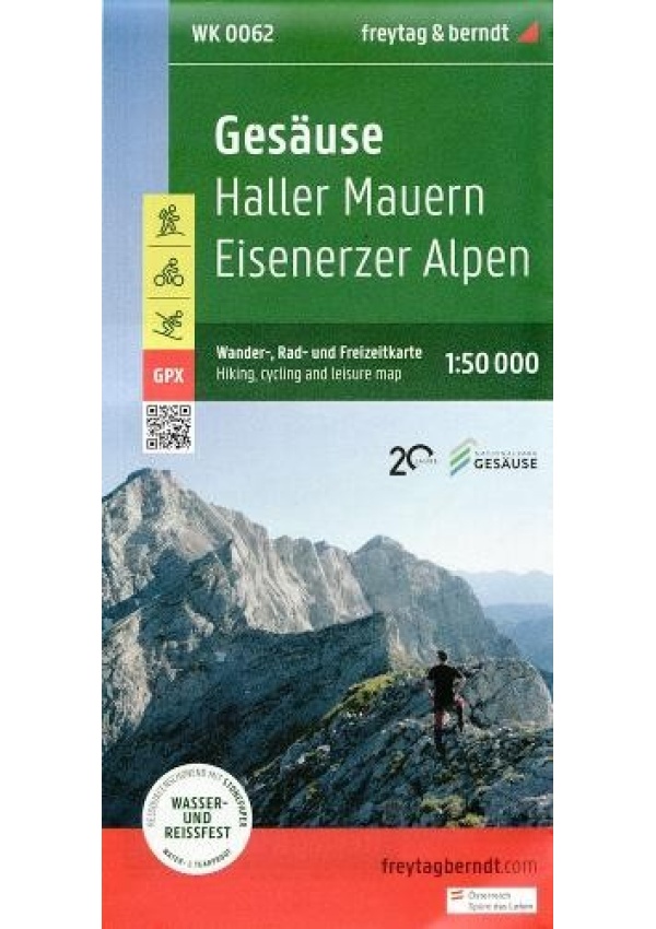 Gesause 1:50,000 Hiking, Cycling and Leisure map, Haller Mauern Eisenerzer Alpen Freytag-Berndt