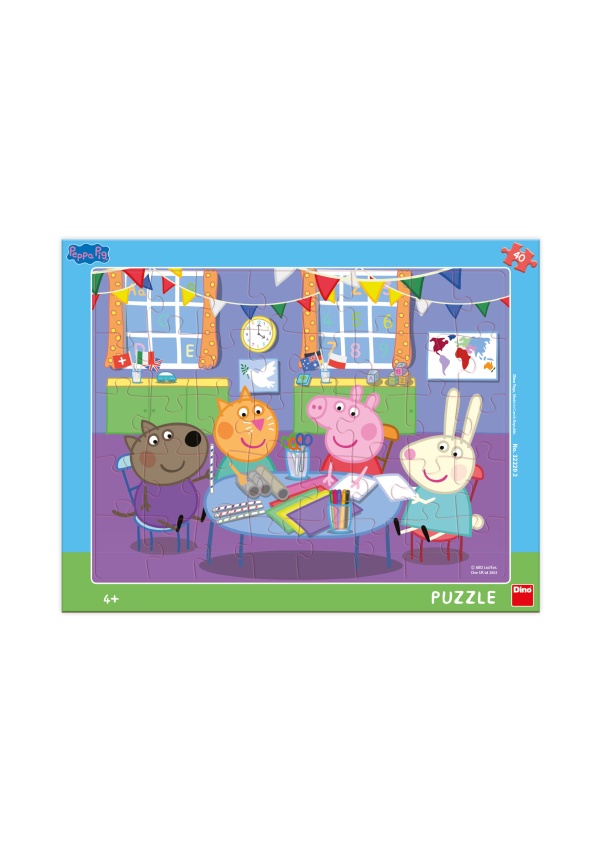 Puzzle Peppa Pig: Ve školce 40 dílků deskové DINO