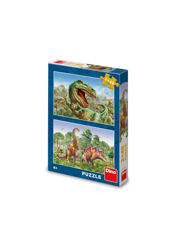 Puzzle Souboj dinosaurů 2x48 dílků DINO