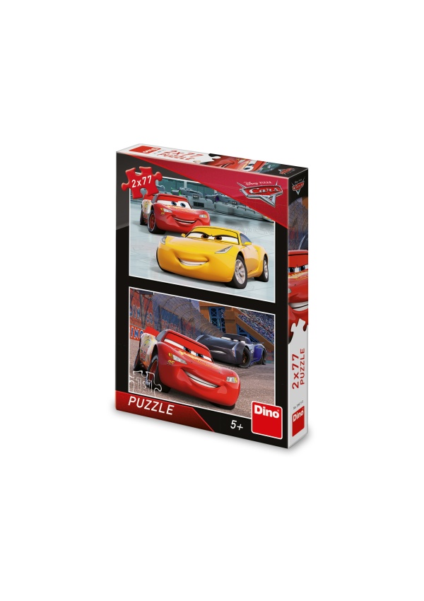 Puzzle Cars 3: Závodníci 2x77 dílků DINO