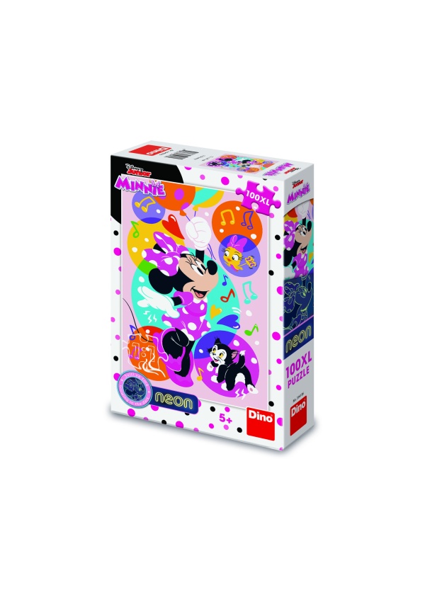 Puzzle Svítící Minnie a balónky 100 xl dílků neon DINO