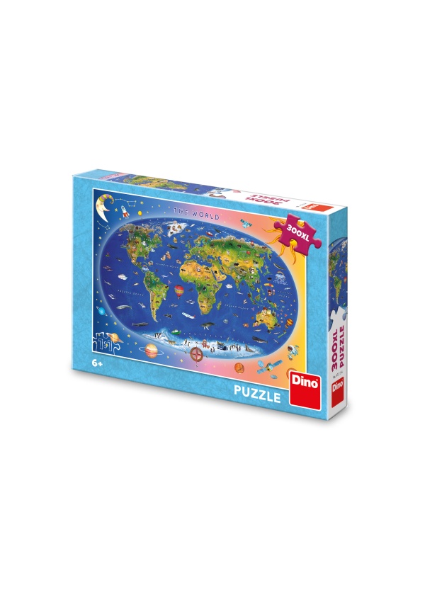 Puzzle Dětská mapa 300 xl dílků DINO