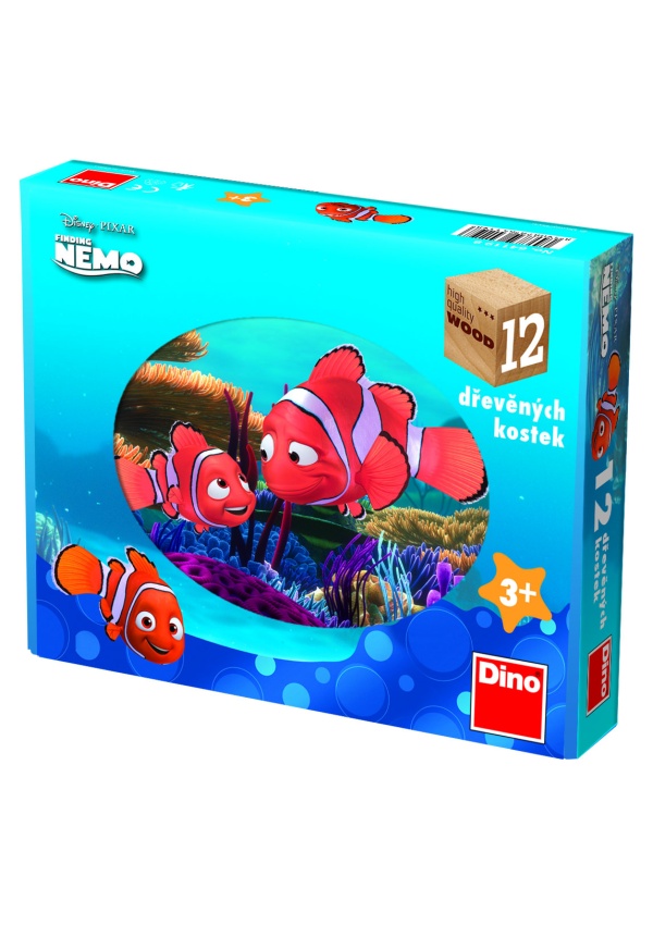 Dřevěné kostky Nemo – 12 kostek DINO