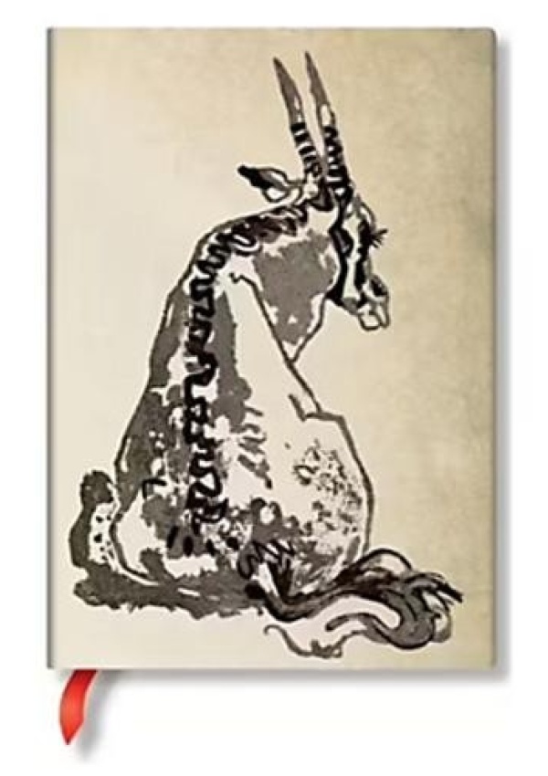 Solitary Oryx (Alistair Bell Collection) Midi Lined Hardcover Journal (Elastic Band Closure)