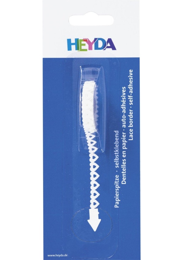 HEYDA Samolepicí papírová krajka - srdíčka 8 mm x 2 m