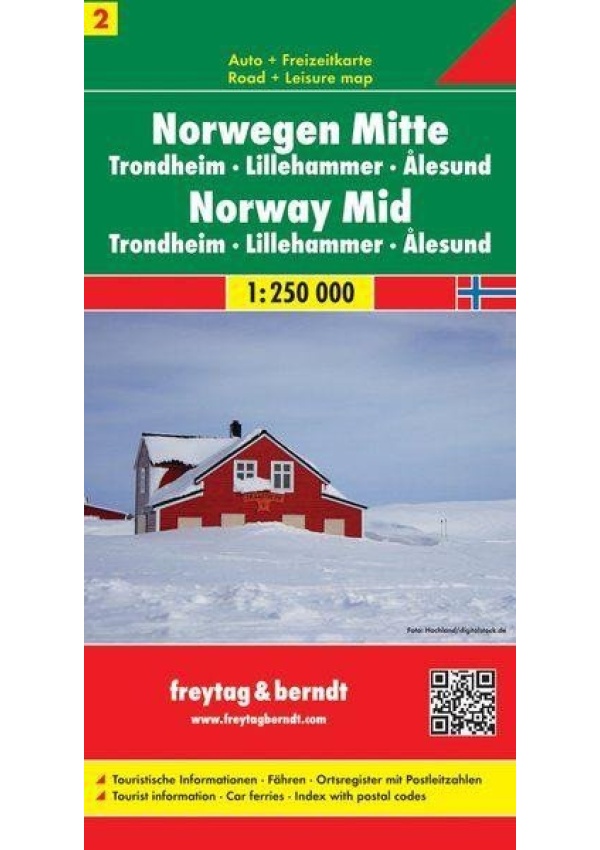 AK 0656 Norsko 2, centrum, Trondheim - Lillehammer - Alesund 1:250 000 / automapa + mapa volného času