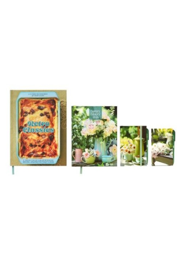 Dairy Diary Set 2025 with Retro Classics, This amazing-value package, featuring Britain’s much-loved diary, is perfect for all Dairy Diary fans. Inclu