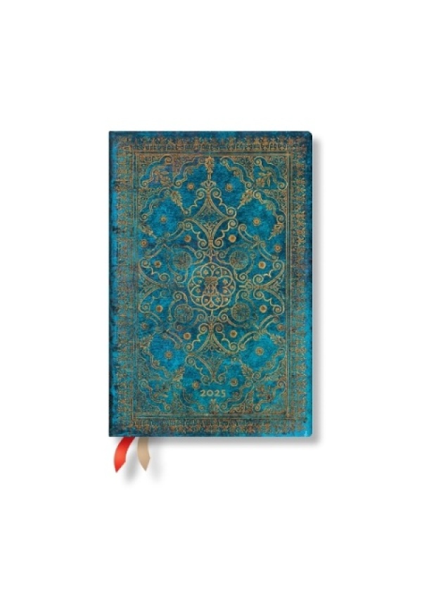 Azure (Equinoxe) Mini 12-month Verso Hardback Dayplanner 2025 (Elastic Band Closure)
