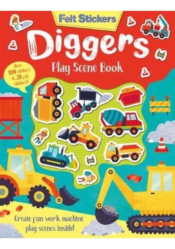 Felt Stickers Diggers Play Scene Book