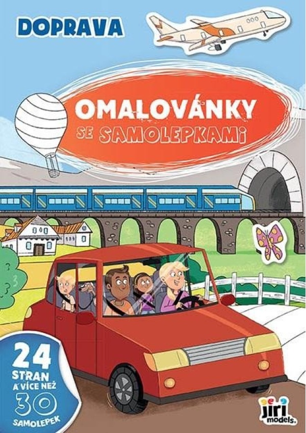 Doprava - Omalovánky A4 se samolepkami