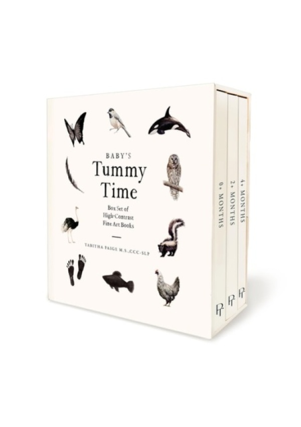 Baby's Tummy Time Book Box Set, A 3-Book Box Set of High-Contrast Art for Visual Stimulation at Tummy Time