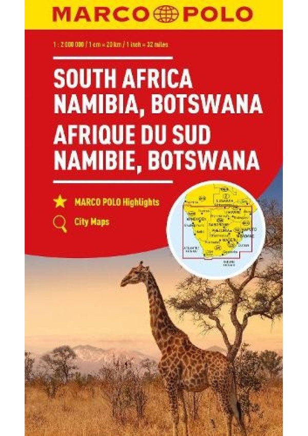 South Africa, Namibia a Botswana Marco Polo Map