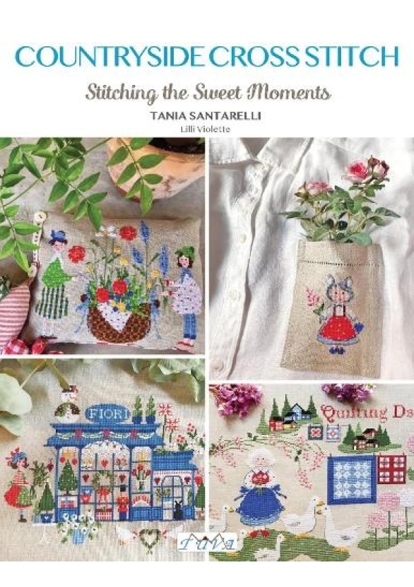 Countryside Cross Stitch, Beautiful Country House with Animals, Plants and Flowers