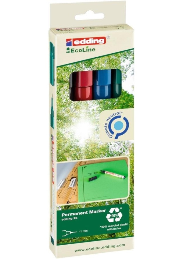 Edding Popisovač permanentní 25 EcoLine - sada 4 ks