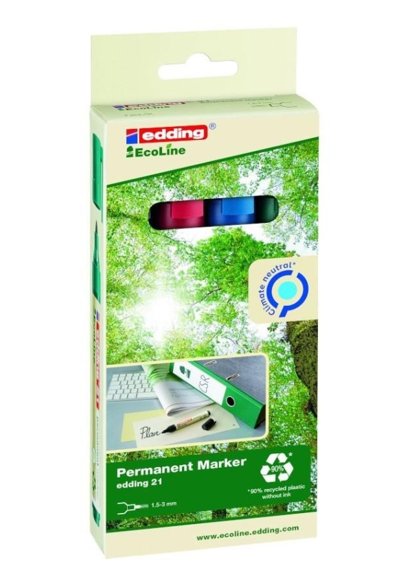 Edding Popisovač permanentní EcoLine 21 - sada 4 ks