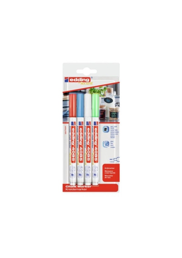 Edding Křídový popisovač 4085 - Basic, sada 4 ks