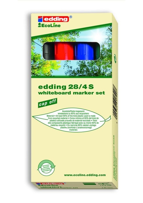 Edding Popisovač na bílé tabule EcoLine 28 - sada 4 ks