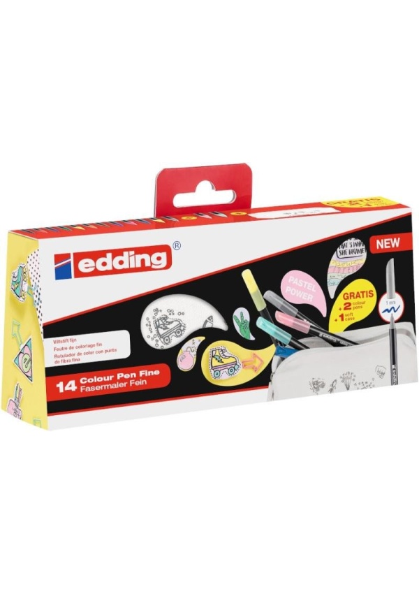Edding 1200 Fixy - sada 14 ks + penál