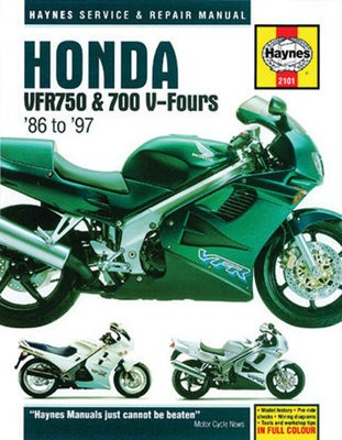 Honda VFR750 a 700 V-Fours (86 - 97) Haynes Repair Manual, 86-97