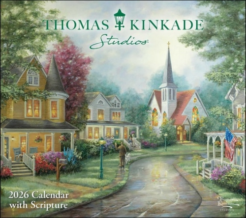 Thomas Kinkade Studios 2026 Deluxe Wall Calendar with Scripture