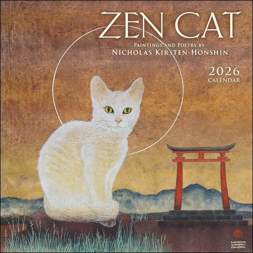 Zen Cat 2026 Wall Calendar, Paintings and Poetry by Nicholas Kirsten-Honshin