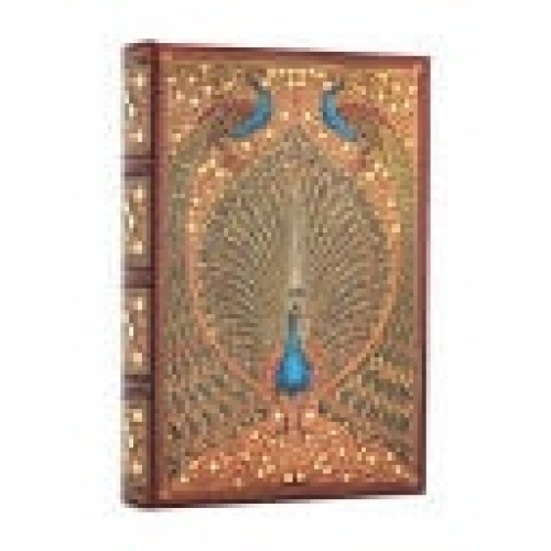 2026 Hafiz's Peacocks (Sangorski a Sutcliffe) Mini 12-month Day-at-a-Time Hardcover Flexi Dayplanner 2026 (Elastic Band Closure)
