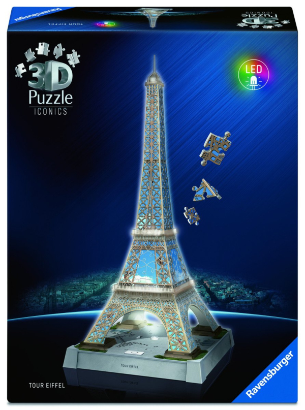 3D Puzzle Iconics: Eiffelova věž (Noční edice) 216 dílků