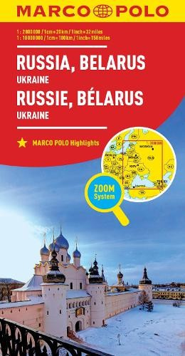 Russia and Belarus Marco Polo Map, Also shows Ukraine