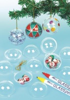 Transparentní vánoční koule k zavěšení (12 ks) EX2323 Baker Ross