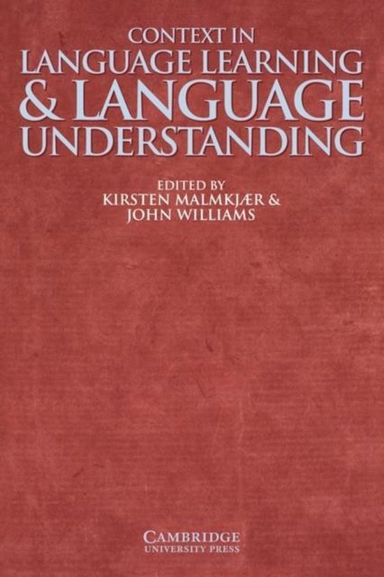 Context in Language Learning and Language Understanding PB Cambridge University Press