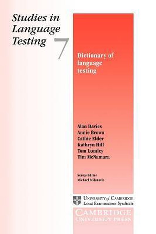 Dictionary of Language Testing PB Cambridge University Press