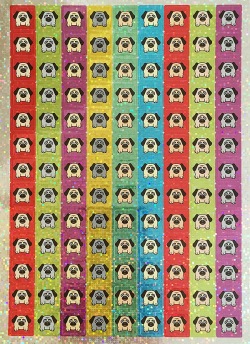 12mm třpytivé čtvercové mini samolepky Pejsci (468 kusů) The Stickers Factory