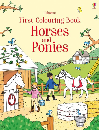First Colouring Book Horses a Ponies Usborne Publishing