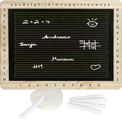 Tabule s dřevěným rámem, písmenky a čísly Montessori