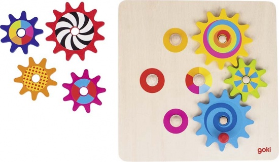 Roztoč mě - hra s ozubenými kolečky, 8 dílů Montessori