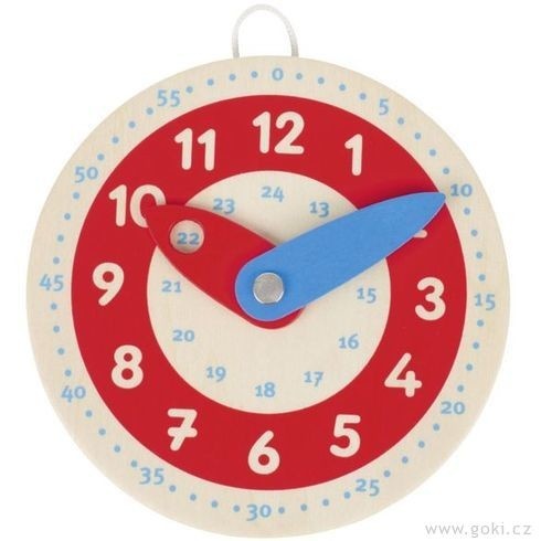 Dřevěné hodiny 10 cm Montessori