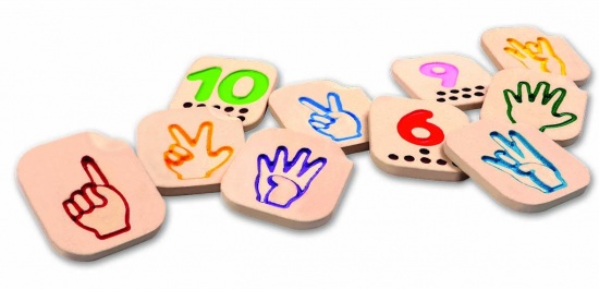 Prstová abeceda - číslice 1-10 Montessori
