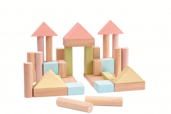 Stavební kostky 40 ks (pastelové) Montessori