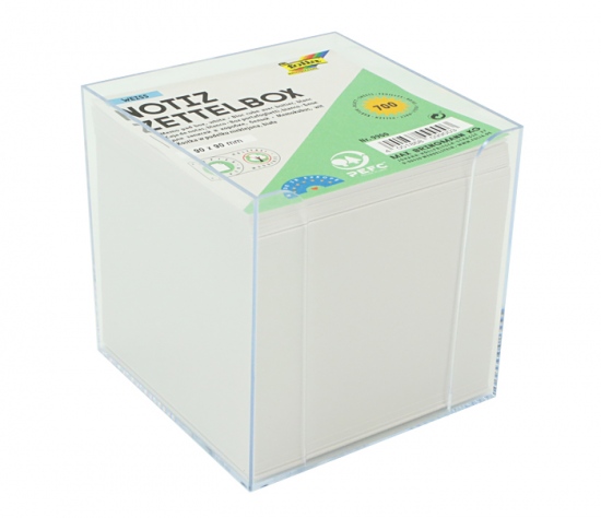 Bloček KOSTKA bílá 90 x 90mm, nelepená + plastová krabička Folia